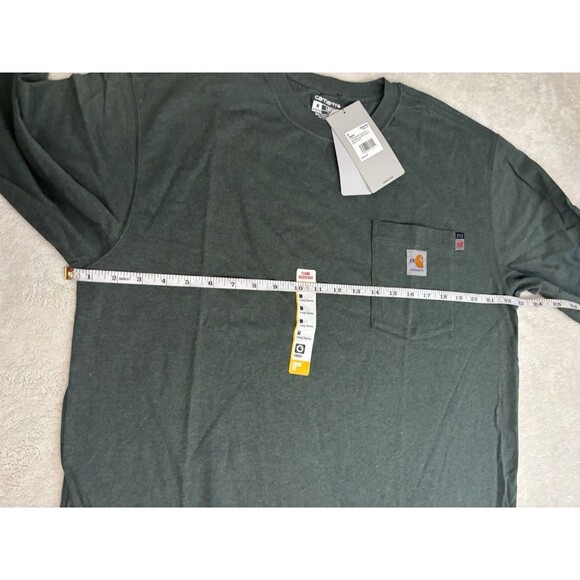 Carhartt Mens Green Flame Resistant Force Cotton Long Sleeve Shirt Medium CAT 2 - Picture 4 of 10